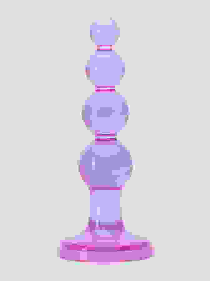BASICS Beaded Slimline Butt Plug, Purple, hi-res